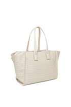 Medium Shopper Bag with All-Over Monogram Print