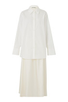 Poplin Silk Combined Gilet-Dress