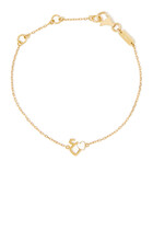 Kids Tiny Bling Arabic Letter Ein Bracelet, 18k Yellow Gold & Enamel