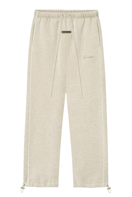 Relaxed Fleece Sweatpants with Piping