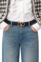 VLogo Signature Belt in Shiny Calfskin 30mm