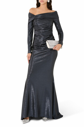 Off-shoulder Evening Gown