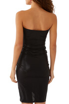 Strapless Shirred Front Dress to Knee