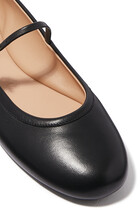 Carla Leather Ribbon Strap Ballerinas