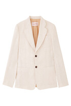 Single-Breasted Wool Gabardine Jacket