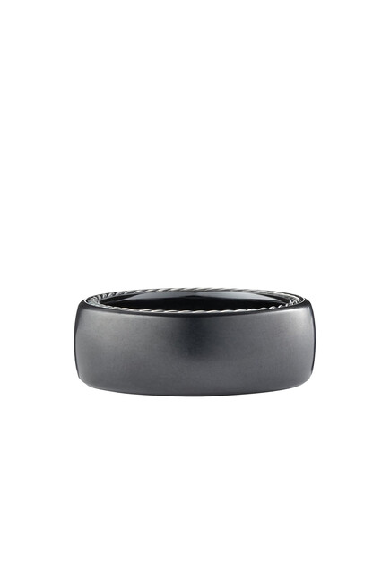 Streamline Band, Black Titanium with Sterling Silver