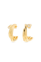 Hoop Earrings, 18K Yellow Gold Vermeil on Recycled Sterling Silver & Zirconia