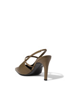 Lizard-Embossed 85 Stiletto Slingback Pumps