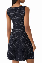 Boat Neck Flared Skirt Dress