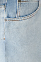 Perforated Denim Shorts