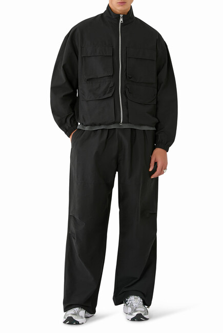 Washed Cotton Nylon Track Jacket