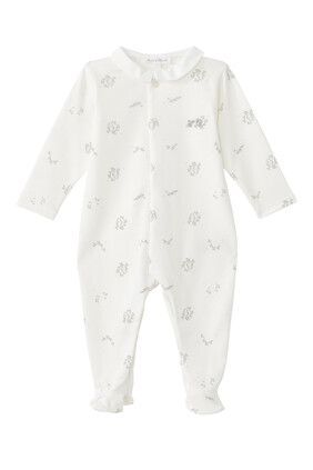 Leaf-Print Pajama Jumpsuit