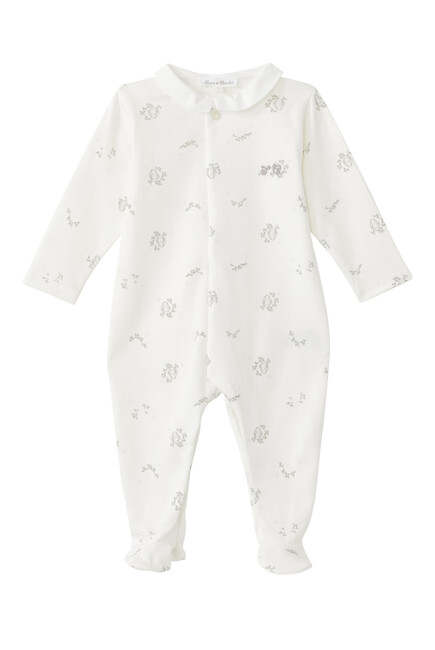 Leaf-Print Pajama Jumpsuit