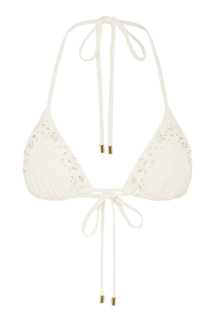Memoir Embroidered String Triangle Bikini Top
