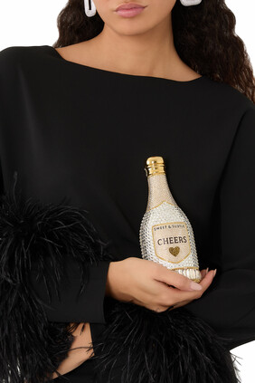Bespoke Champagne Bottle Forever Clutch Bag