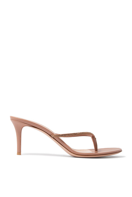 Rhinestone-Embellished 70 Thong Sandals