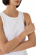Pegged C Enamel Hinged Bangle Bracelet
