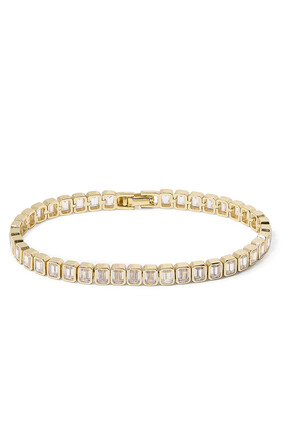 Emerald Cut Baguette Tennis Bracelet, 14k Vermeil on Sterling Silver with Cubic Zirconia