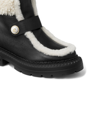 Shea Leather Shearling Ankle Boots