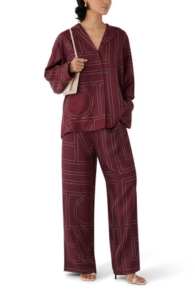 Monogram Silk PJ Top