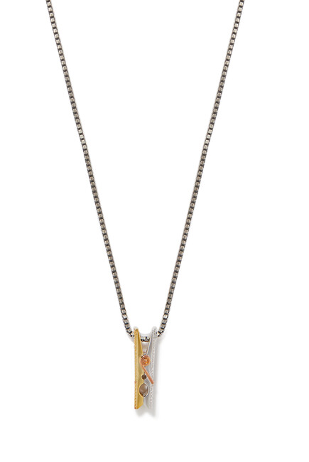 Logo Pendant Necklace, 18k Yellow Gold