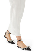 Double Bow Crystal-Embellished Pointed Flats