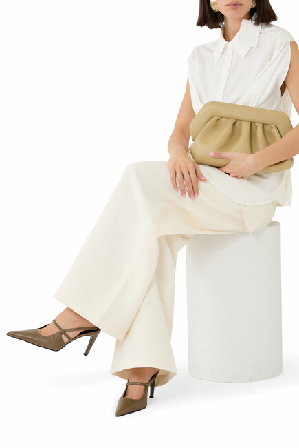 Lizard-Embossed 85 Stiletto Slingback Pumps