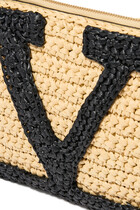 Viva Superstar Synthetic Raffia Pouch