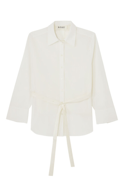 Poplin Silk Combined Gilet-Shirt