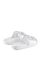 Nappa Leather Crystal Slides
