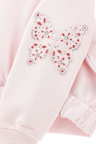 Kids Butterfly Embroidered Sweatshirt