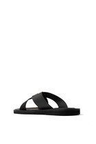 Jacquard Logo Leather Sandals