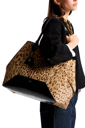 Leopard Print Diamond Tote Bag