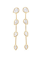 Myriad Earrings,  Recycled Sterling Silver Plated in 18k Yellow Gold Vermeil & Zirconia