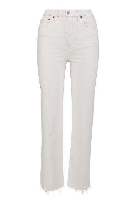 70's High Rise Stove Pipe Jeans