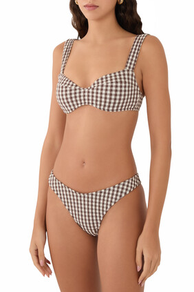 Gingham Curve Bikini Bottoms
