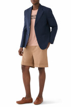 Single-Breasted Wool Gabardine Jacket