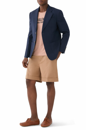 Single-Breasted Wool Gabardine Jacket