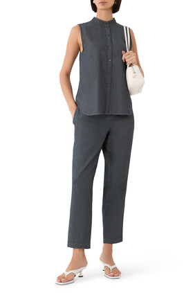 Airy Organic Cotton Twill Sleeveless Shirt