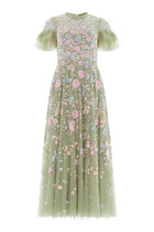 Antoinettes Floral Round Neck Ankle Gown