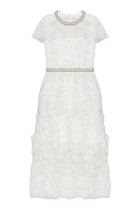 Embellished Tulle Tiered Midi Dress