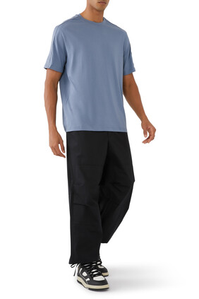 Oversized Cotton Twill Trousers with Drawstring