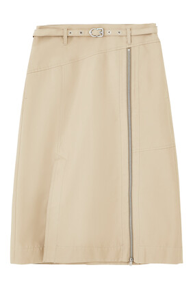 Utility Skirt with Zip Chiffon Godet
