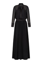 Technical Georgette Two-Piece Effect Long Dress