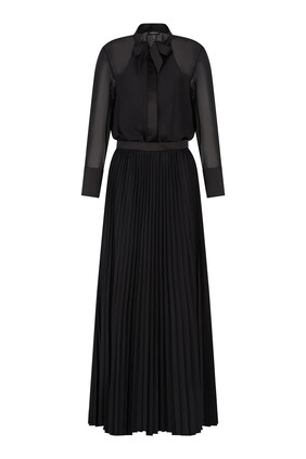 Technical Georgette Two-Piece Effect Long Dress