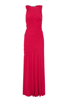 Rouched Sleeveless Maxi Dress