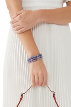 Small Cocktail Eternity Bracelet, 14K White Gold with Purple Moonstone & Diamonds