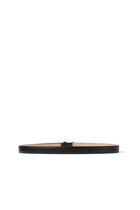Black Smooth Leather Mini Belt