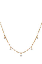 Sparkle Graduated Pear Dangle Chain Necklace, 18k Yellow Gold with Diamonds