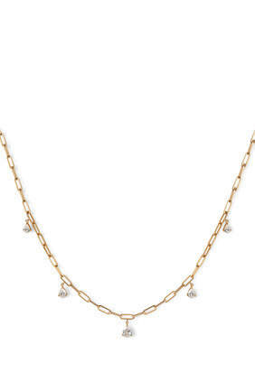 Sparkle Graduated Pear Dangle Chain Necklace, 18k Yellow Gold with Diamonds